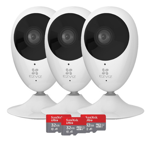 Kit X3 Camara Seguridad Wifi Mini Ezviz + 3 Memorias 32gb