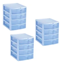 Comprar Kit 3 Gaveteiro Nitron C/4 Gavetas Multiuso Organizador Bpa no Mercado Livre