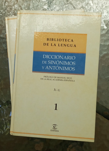 Diccionario De Sinónimos Y Antónimos 2 Tomos / Espasa