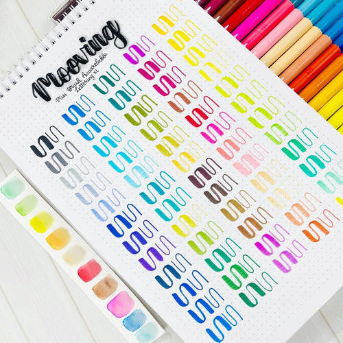 Marcadores Mooving D/punta Pincel Miss Brush Xl 60 Colores