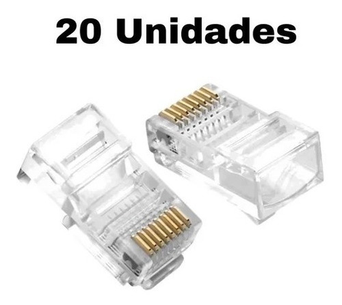 Conectores Rj45 Utp Cat 5e Red Cámaras Pc 20 Unidades