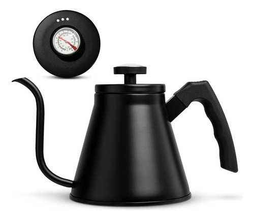 Tetera Cuello Cisne Termometro Negra 1.2l Gooseneck Kettle