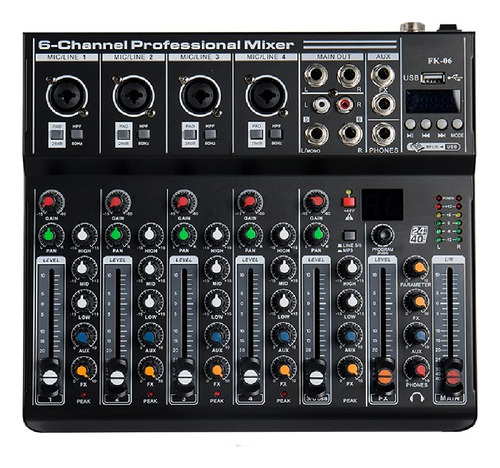 Efecto Digital Mezclador Audio Interfaz Fk6 Dj