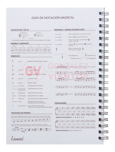 Cuaderno Pentagramado Leonard A4 Espiralado De 50 Hojas
