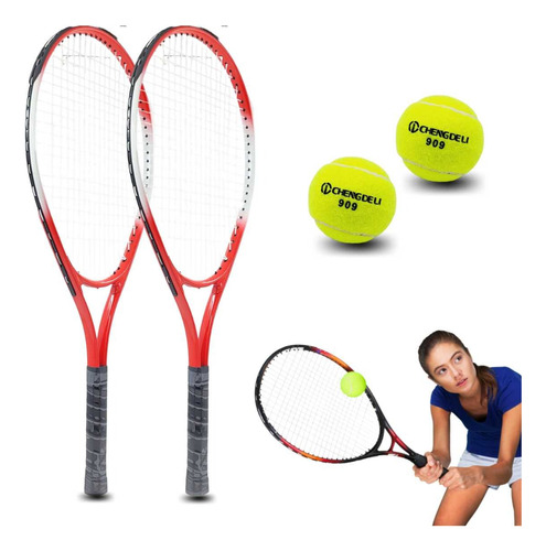 Set Tenis 2 Raquetas + 2 Pelotas + 2 Bolsos De Traslado