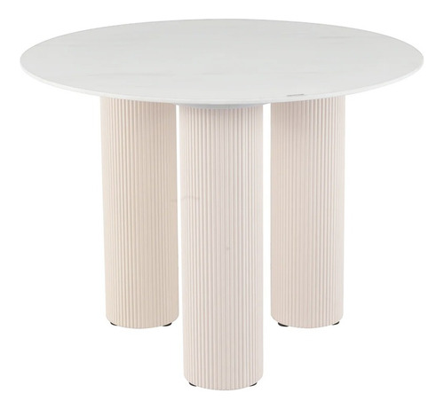 Brüm - Mesa De Comedor Singapur 100cm Mdf Y Vidrio Templado