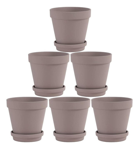 Maceta De Arcilla Gris De 6 Pulgadas Fcacti Para Planta Con