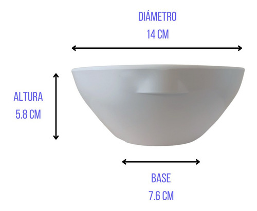 Tazón Avenero Melamina Blanca 600 Ml 12 Pz Incluye Color Blanco Avenero Blanco
