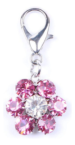 Sks Pet Bling Rhinestones Flor Charm Colgante Joyería Para