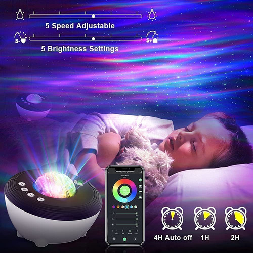 Imagen 2 de 8 de Proyector Galaxia Bluetooth Y Wifi Compatible Alexa Y Google