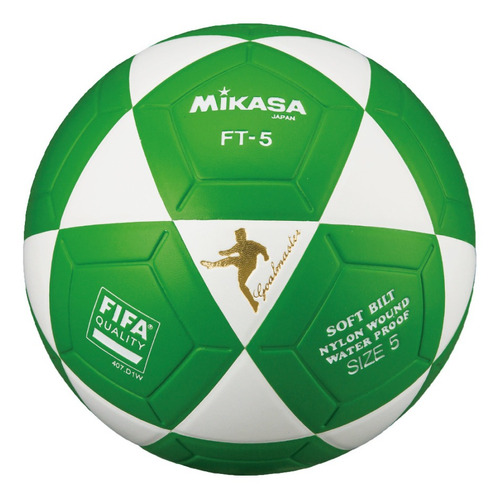 Bola de futebol Mikasa FT-5 nº 5 Unidade x 1 unidades  cor verde e branco