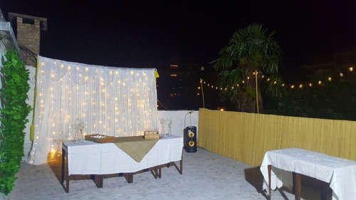 Imagen 6 de 10 de Cortina D Tela Para Decoracion Luces Led Fiestas Casamientos