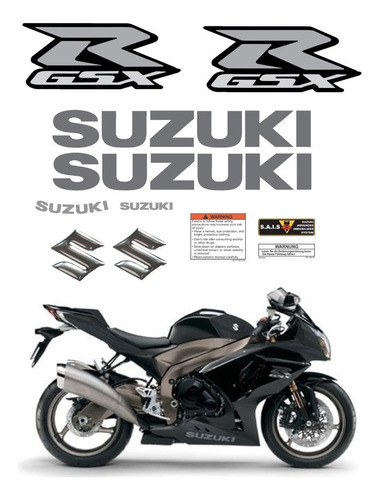 Kit Adesivos Emblemas Suzuki Srad Gsxr 1000 Gsx 1000r 2012 Preta Ca-16487