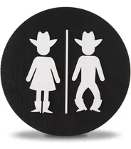 Comprar Letreros Divertidos Para Puerta De Baño, Diseño De Vaquero 3