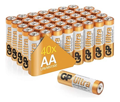 Pilas Aa Ultra Lr06 Gp Batteries, Paquete De 40, Baterías Aa