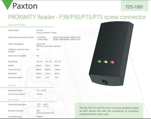  Equipo Control Acceso Paxton Lector 373-110-us