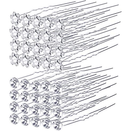 40 Pack Bridal Wedding Hair Pins Rhinestone Hair Bpjrn