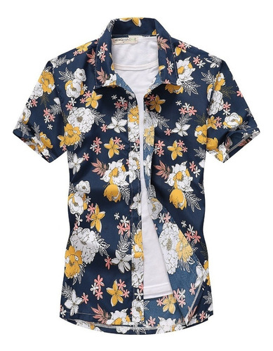 Camisa Floral Hawaiana For Hombre Talla Grande