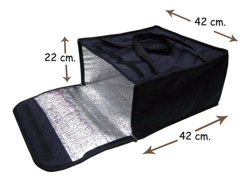 Bolso Termico Delivery Pizzas Gigantes Medidas 42 X 42 X 22