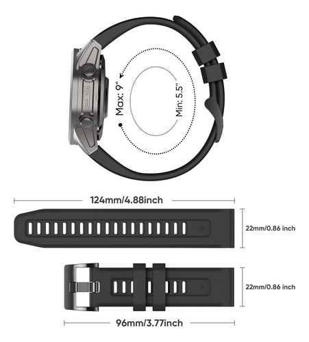 Lepmok Paquete De 2 Correas De 22 Mm Para Garmin Fenix 7/fenix 7 Solar/fenix 7 Sapphire Solar/fenix 6 Gps/fenix 6 Pro Gps/fenix 6 Sapphire Gps/fenix 5