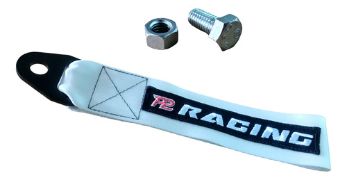 Kit Anilha Trava De Para-choque Tow Strap Esportivo Branco