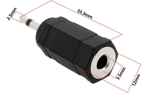 5 Adaptadores De Conector Mono De 0.098pulgadaa 0.138pulgada