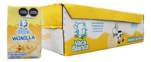 Leche Sabor Vainilla Vaca Blanca 250 Ml, Caja Con 27 Pzas