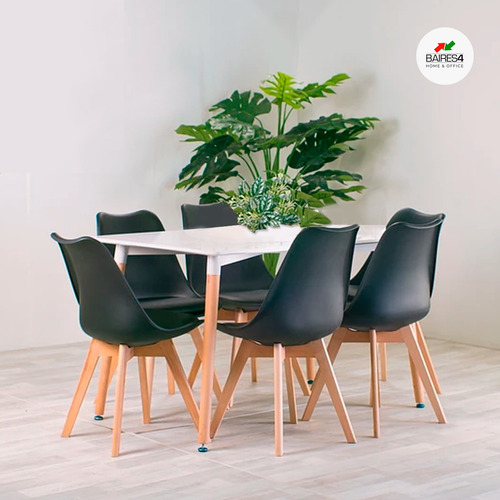 Imagen 1 de 1 de Juego De Comedor Mesa Eames 120x80 + 6 Sillas Tulip