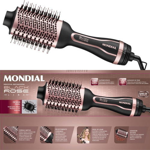 Escova Secadora E Modeladora Mondial Ceramic Soft 1200w 220v