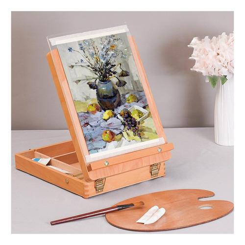 Para Bn Caballete De Madera Para Mesa, Caja De Bocetos,