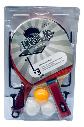 Kit Ping Pong Tênis De Mesa 2 Raquetes 3 Bolinhas Jogos