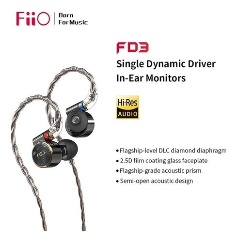 Fiio Fd3 Auriculares Intrauditivos Resolución 1dd Bass Heavy Color Negro