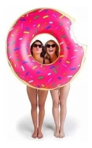 Flotador Inflable Diseño Donut 60cm Piscinas  Color Fucsia