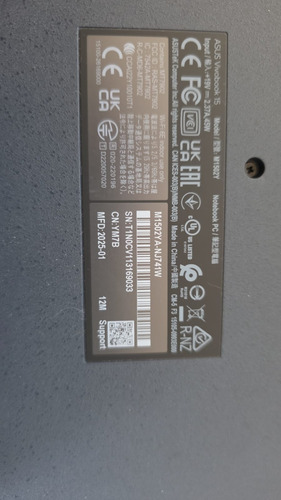 Notebook Asus Vivobook 15 M1502 Y (1 Mes Comprado) (Usado)