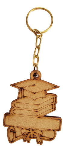 Llavero Graduación Con Argolla Mdf 30 Pzs Libros