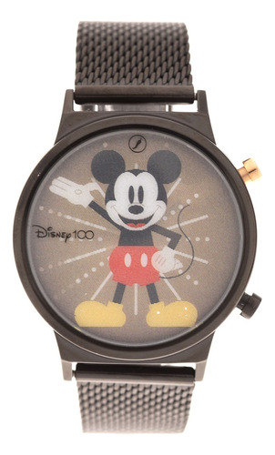 Relógio Digital Unissex Disney 100 Mickey Mouse Preto Quadra