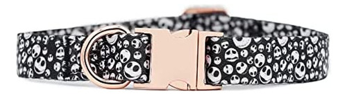 Instapettags Jack Skellington Collar De Perro De Oro Rosa |