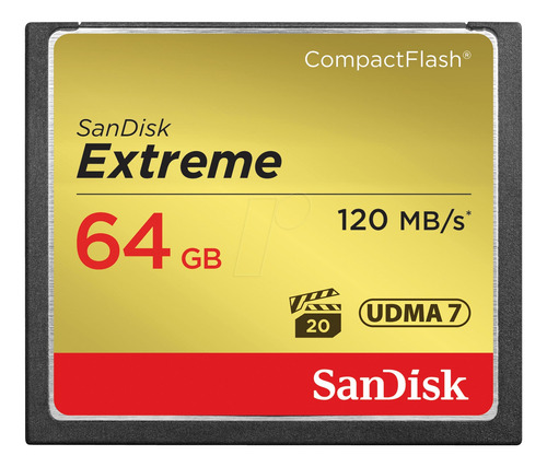 Tarjeta De Memoria Sandisk Compact Flash Cf  Extreme 64gb