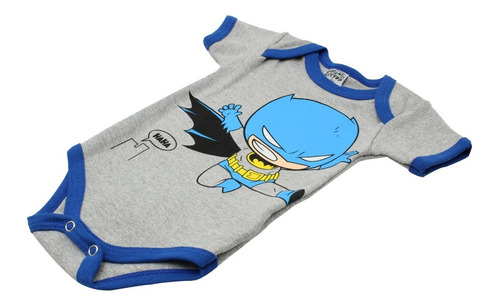 Imagen 3 de 7 de Pañalero Batman Patada Original Ropa De Bebé Gris 26046