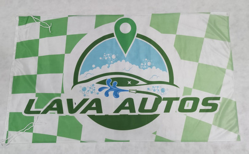 Bandera Para Lava Autos Cuadros Verdes 90 X 150cm De Tela