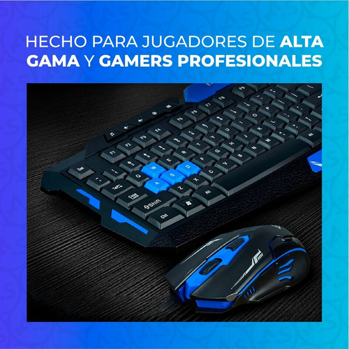 Imagen 6 de 10 de Kit Combo Gamer Teclado + Mouse Inalámbrico Profesional Pc