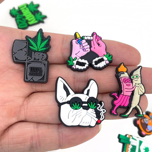 Juego De 16 Abalorios Con Forma De Hojas Verdes Para Zapatos
