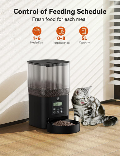Dispensador Automático De Comida Para Gatos,comedero Auto...