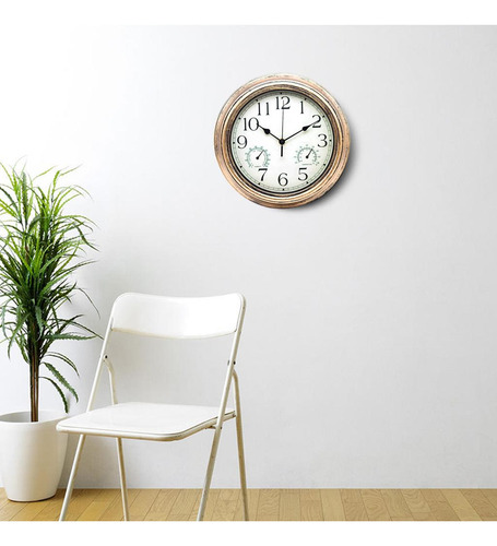Reloj De Pared Visualización De Tono De Latón Dorado