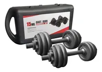 Comprar Kit Mancuernas Ajustables Pesas Barra Discos Ejercicio 15 Kg Color Gris oscuro