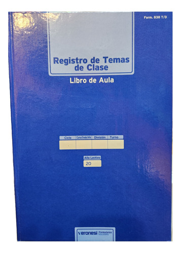 Registro Temas De Clase Libro Aula Veronesi 838 Ec. 82 Folio