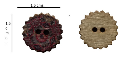 Botones De Madera En Forma De Estrella - 20 Piezas
