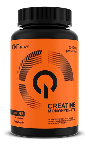 Qnt Creatina Monohydrate - 200 Comprimidos, Suplemento Sabor Sin Sabor