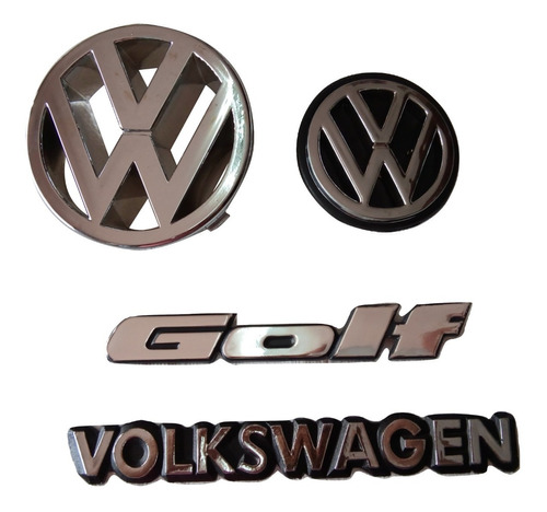 Juego Emblemas Vw Golf A2 88-92 Cromados Adhesivos