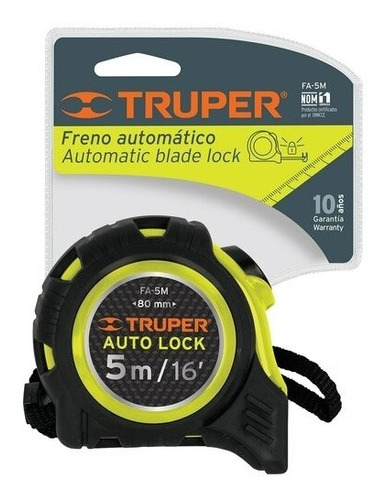 Cinta Métrica 5 Metros 19mm Truper Premium Reversible Autolo